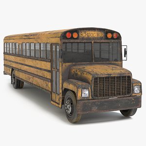 3D model abandoned school bus