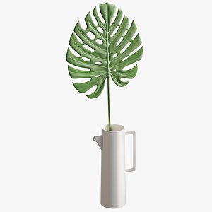 realistic faux monstera leaf 3D model