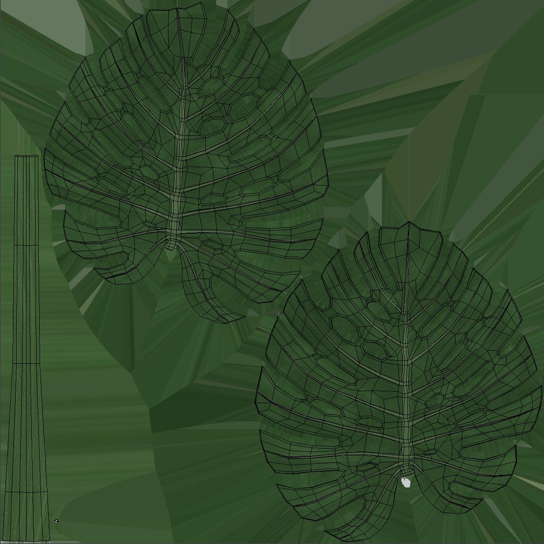 realistic faux monstera leaf 3D model https://p.turbosquid.com/ts-thumb/3e/yDTL27/P36NG21e/uvw/jpg/1572183120/1920x1080/fit_q87/07cfbf29911999e481d83e6f6ce028a0c23c178f/uvw.jpg
