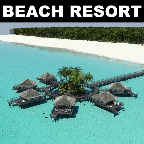 tropical beach 3d max
