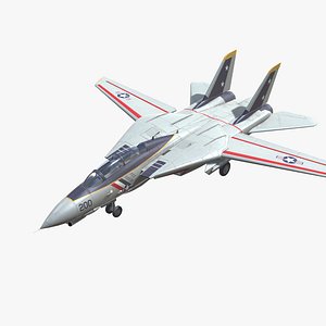 F-14 Tomcat Jet Fighter Aircraft Low-poly