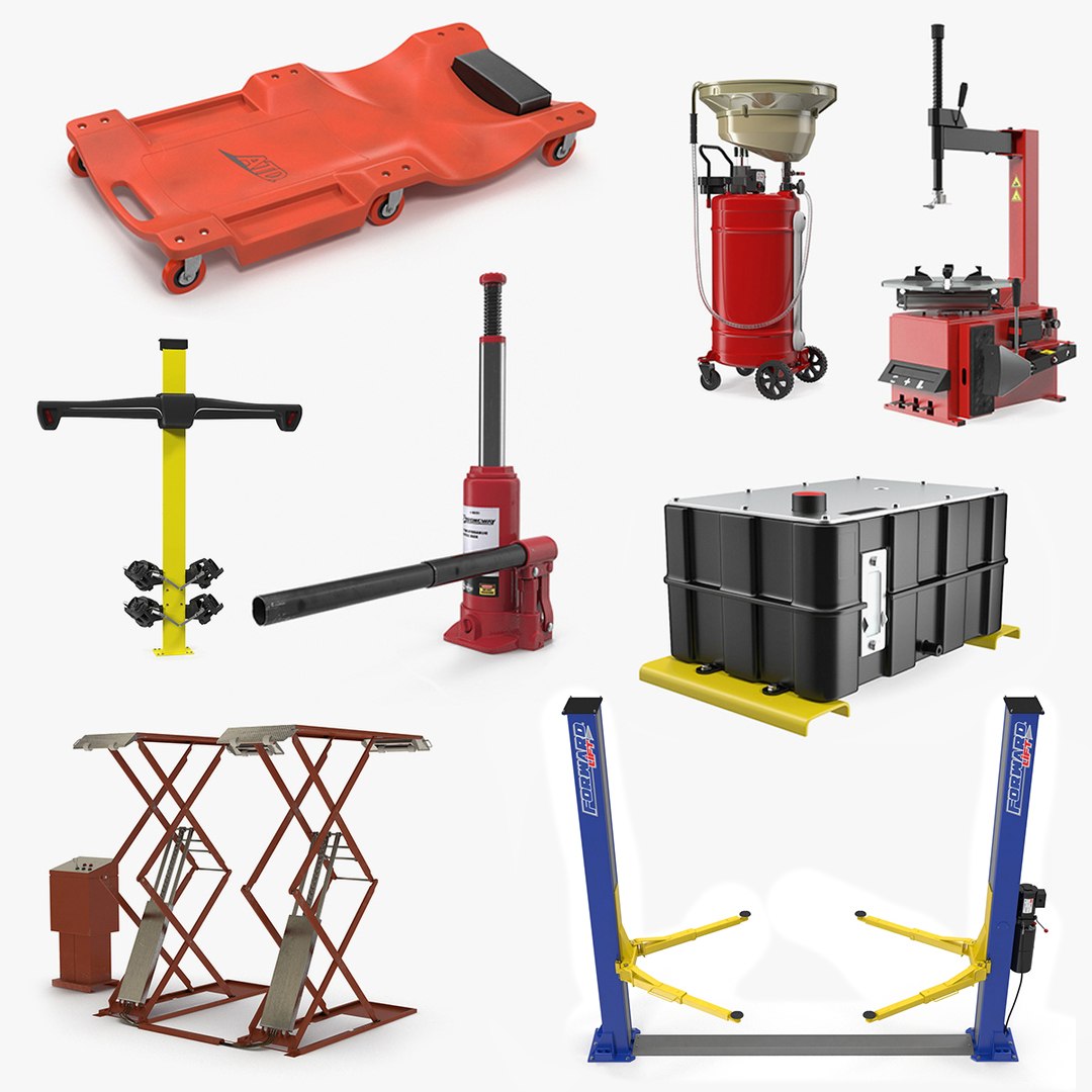 Garage Equipment Collection 3D model preview