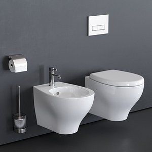 3D wall-hung toilet eden bidet model