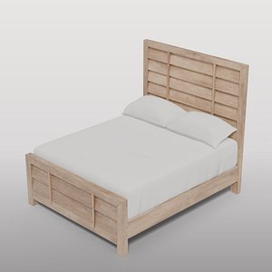 Contemporary Wood Bed 3D model