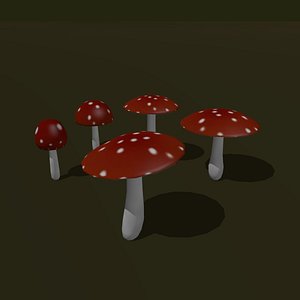 3d mushroom cartoon
