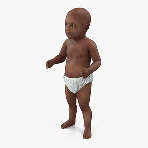 African American Baby Standing 3D Model