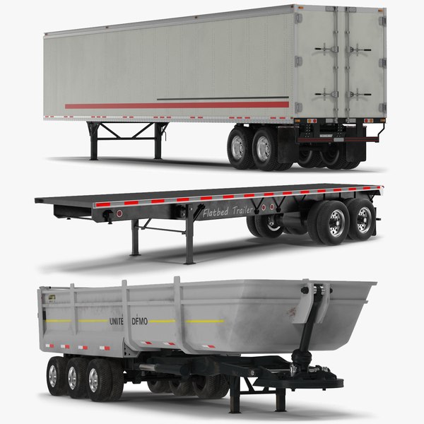 3d trailers set flatbed