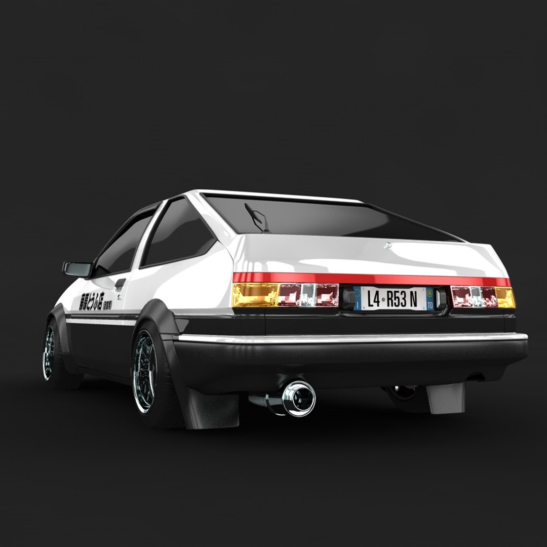 Ae86 from anime initial d with smz s-3d tuning