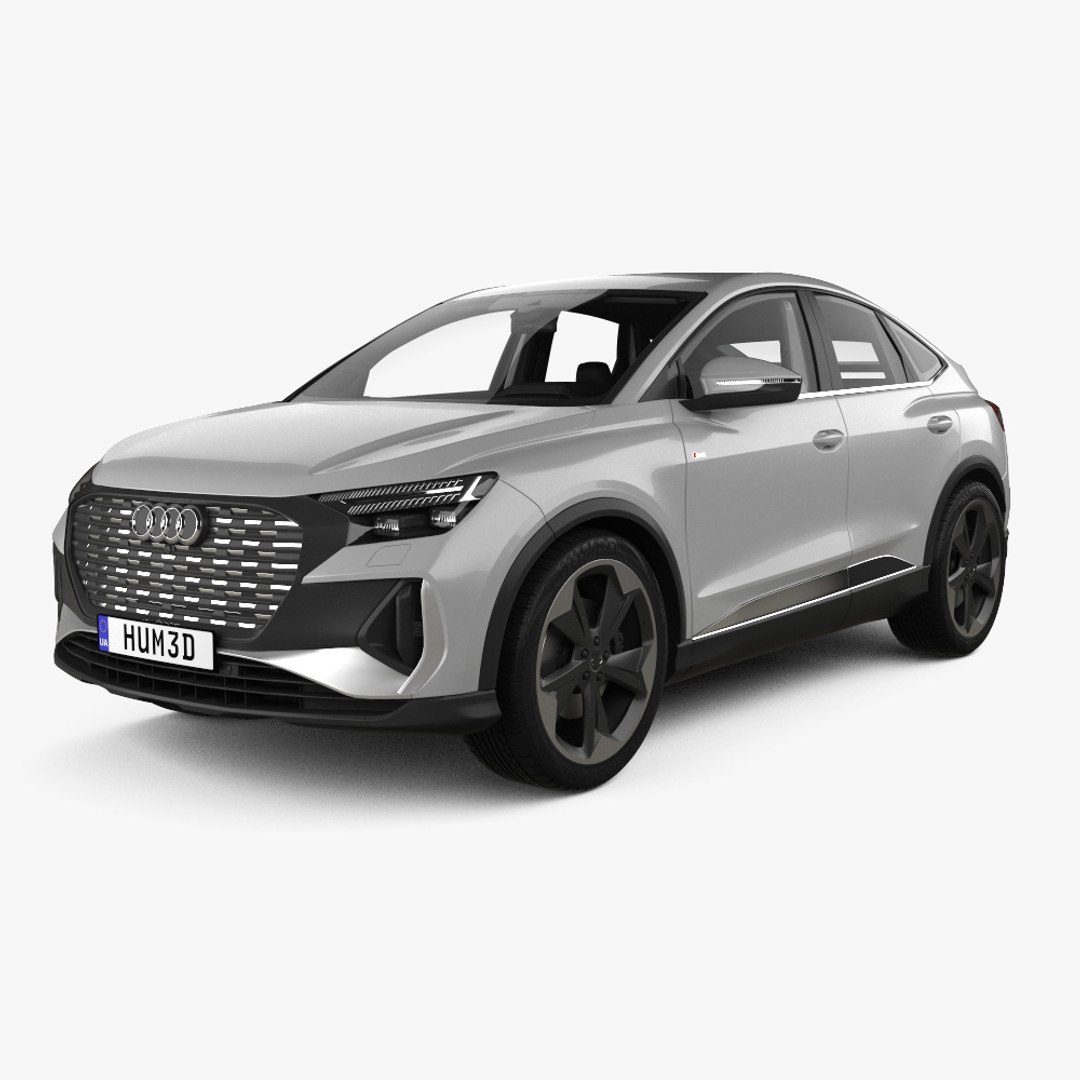 3D модель Audi Q4 etron Sportback Sline с интерьером HQ 2024 г
