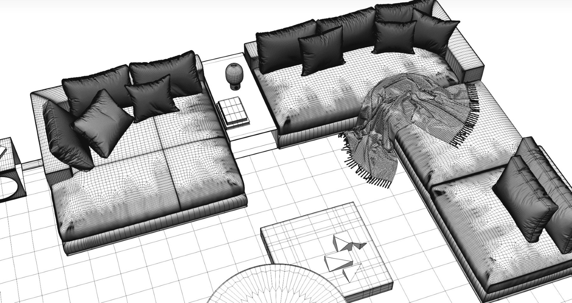 3D Minotti Hamilton Sofa Coffee Table Model TurboSquid 1398135