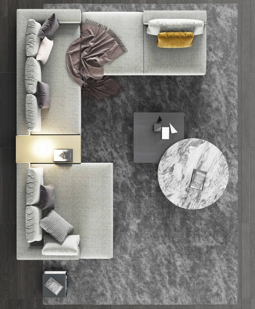 3D Minotti Hamilton Sofa Coffee Table Model TurboSquid 1398135