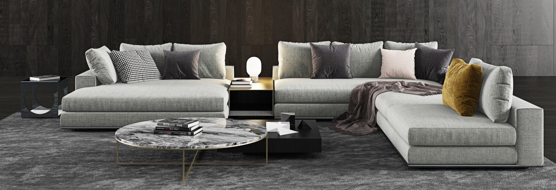 3D Minotti Hamilton Sofa Coffee Table Model TurboSquid 1398135