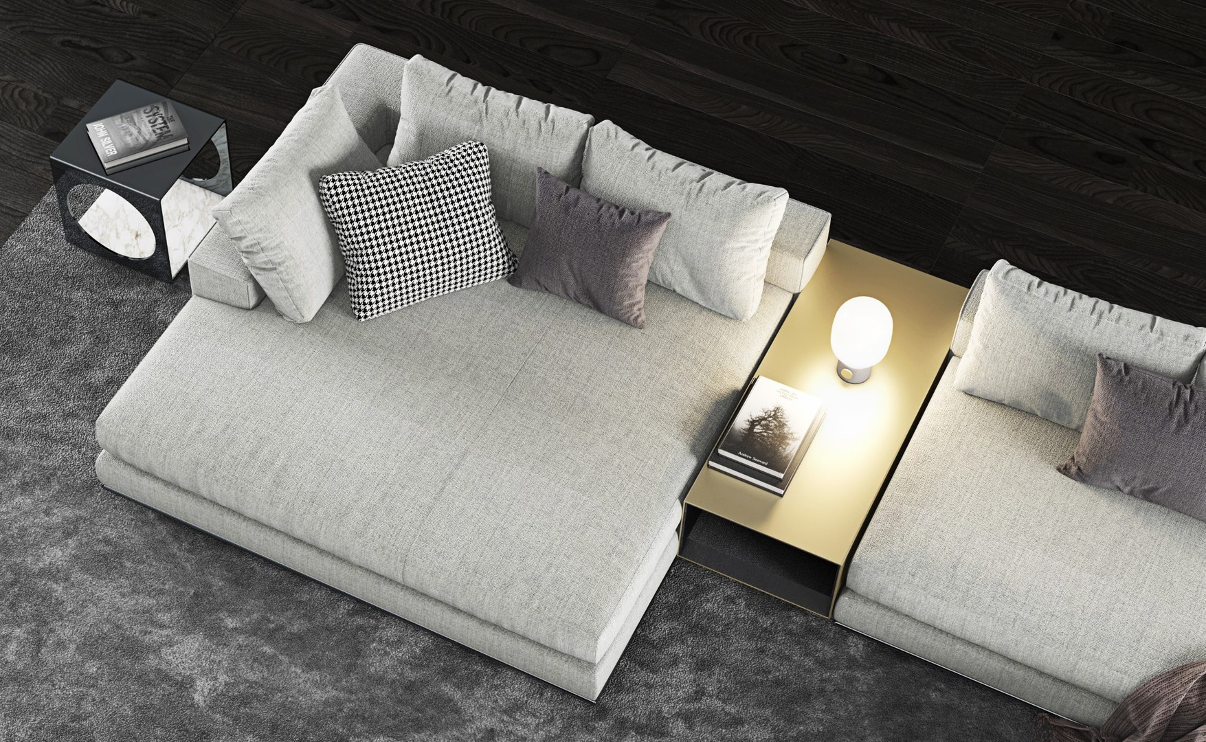 3D Minotti Hamilton Sofa Coffee Table Model TurboSquid 1398135