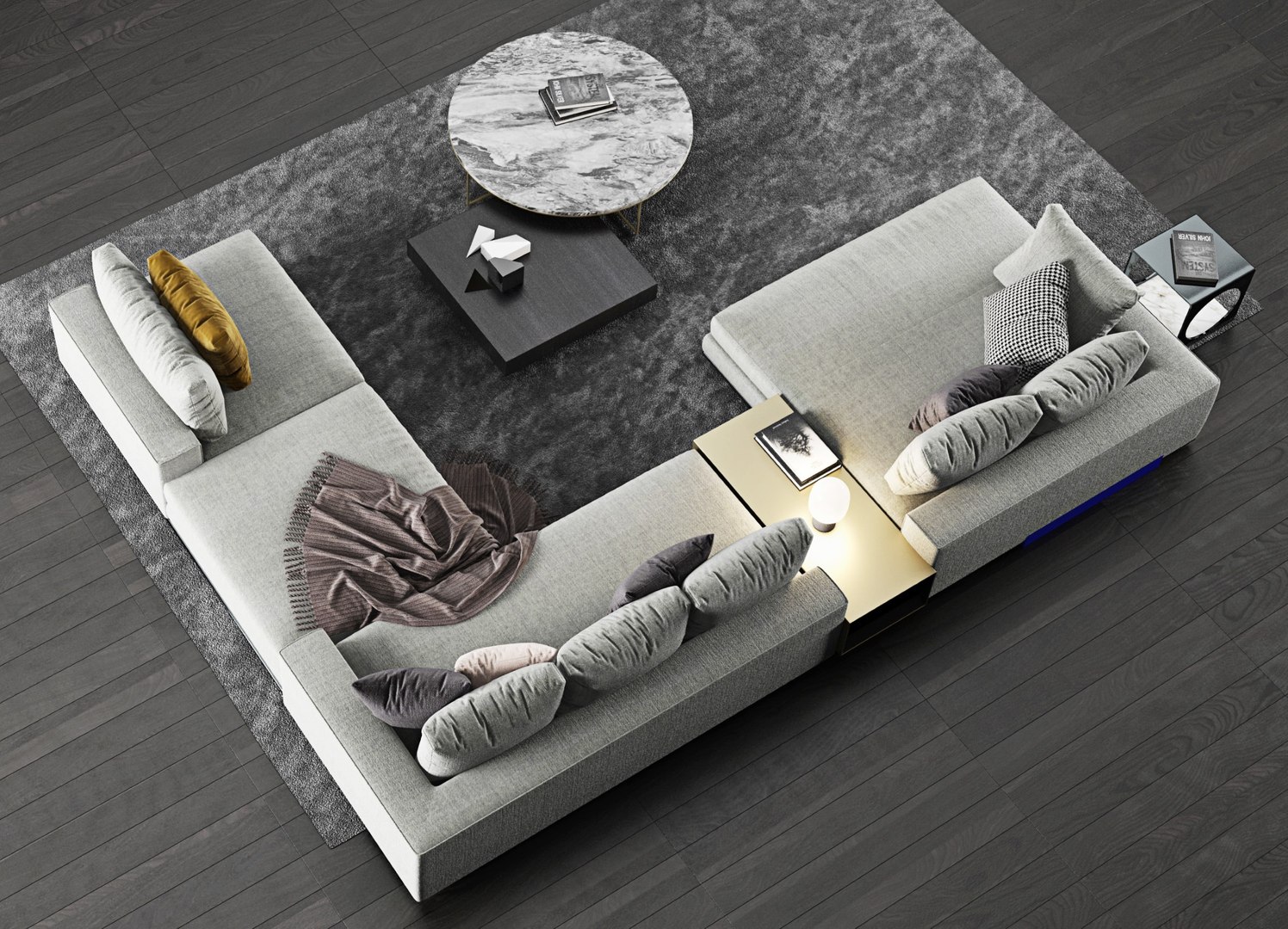 3D Minotti Hamilton Sofa Coffee Table Model TurboSquid 1398135