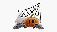 Set of stuffed Halloween toys