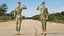 3D model female soldier camouflage rigged woman