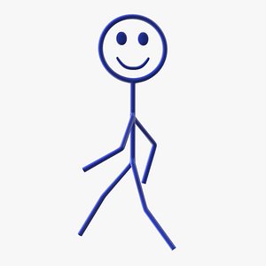 Stick Figure Blue Rigged for Cinema 4D