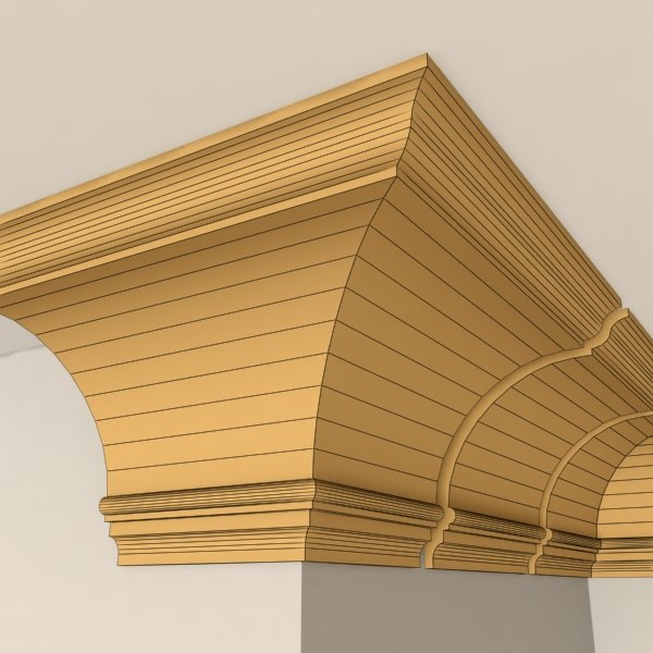 3d model interior cornice molding