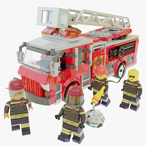 3D Firetruck with squad