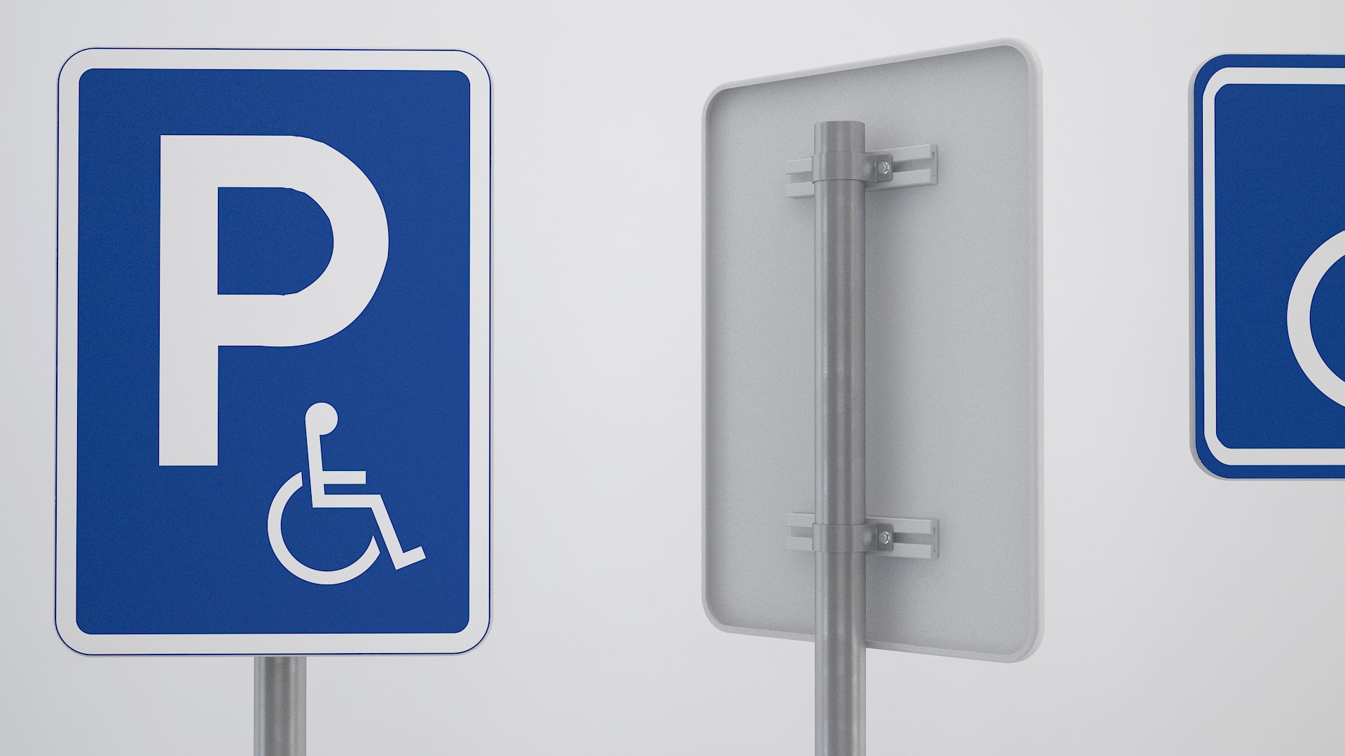3D Disabled Only Traffic Signs - TurboSquid 2423083