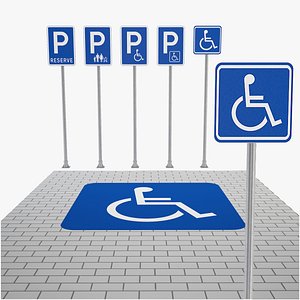 3D Disabled only traffic signs