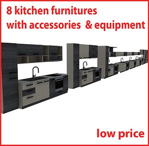 kitchen furnitures 3d dwg