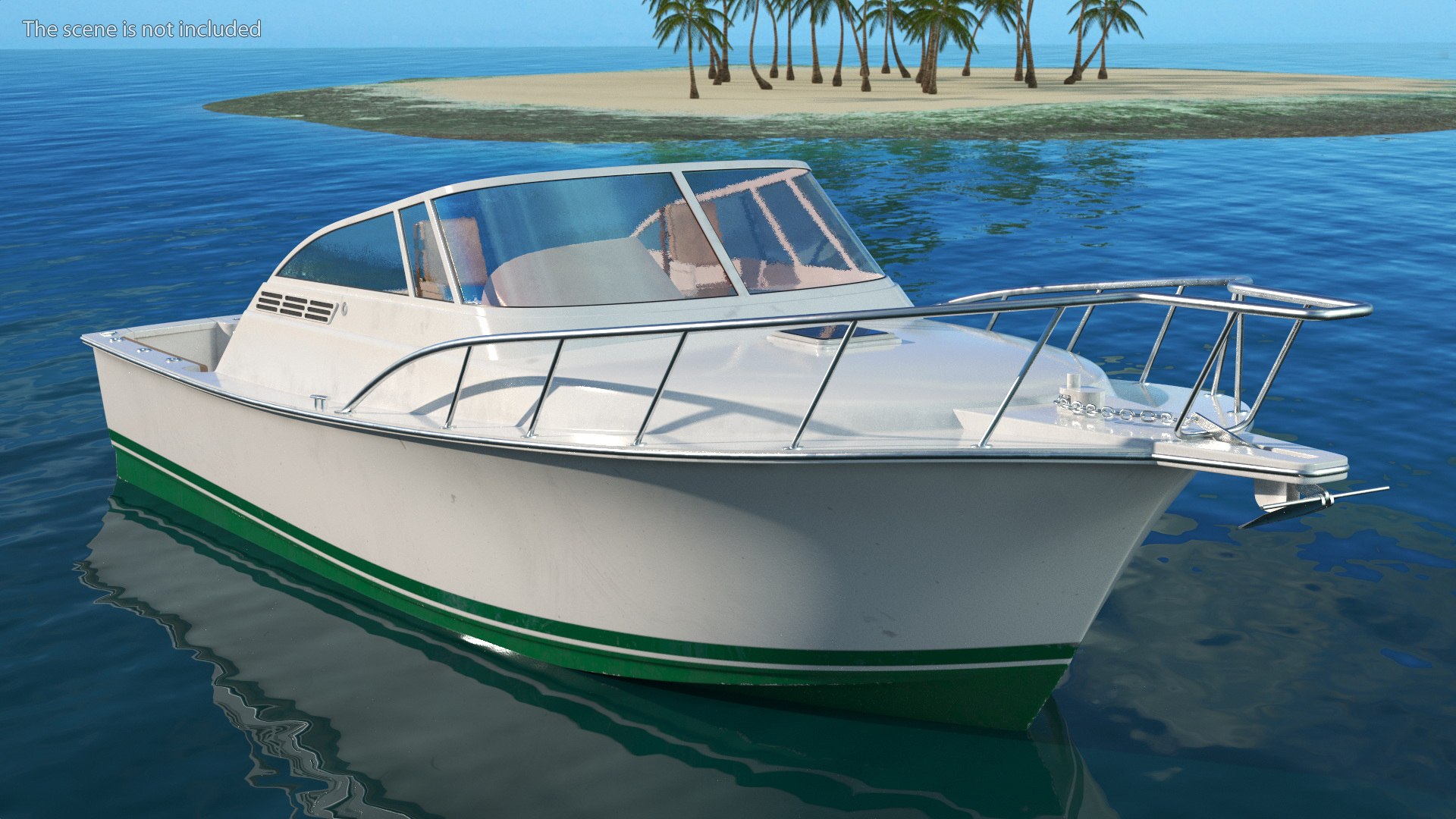 3D Model Motorboat Green Used - TurboSquid 2117777