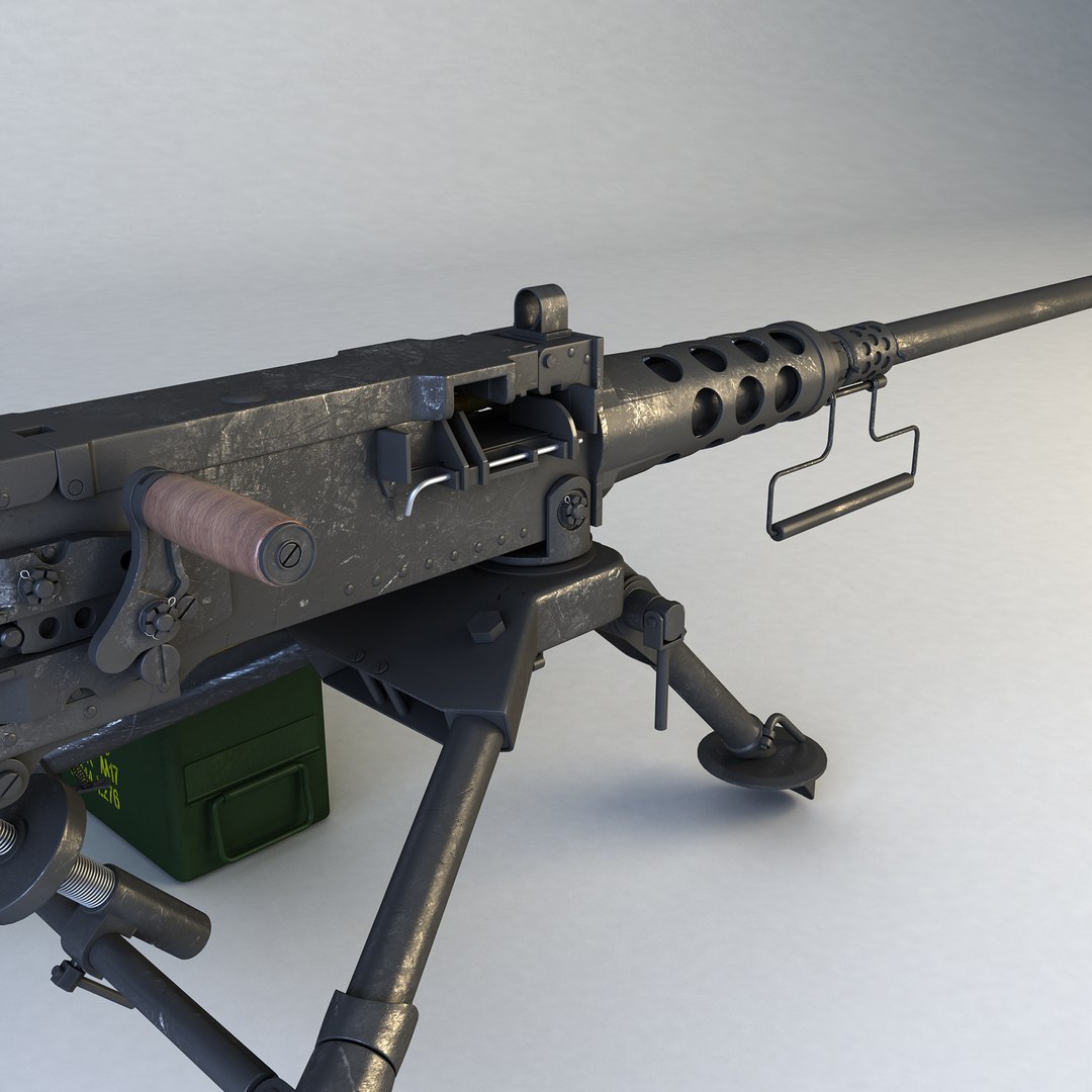 m2 browning machinegun 3d model