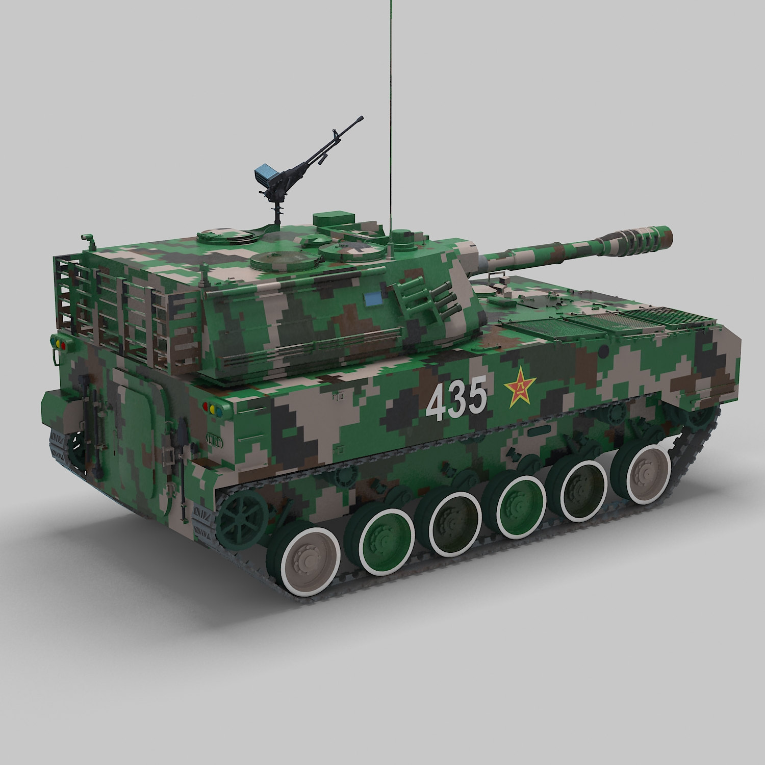 3d plz-07 self-propelled china model