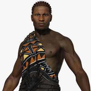 African Man Rigged Character 3D model