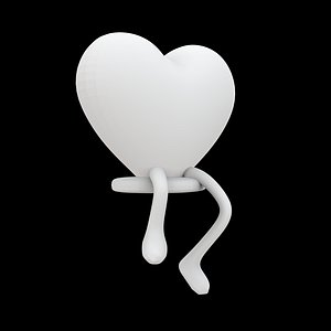 3D Love Heart with Swinging Legs 3D Print Mode