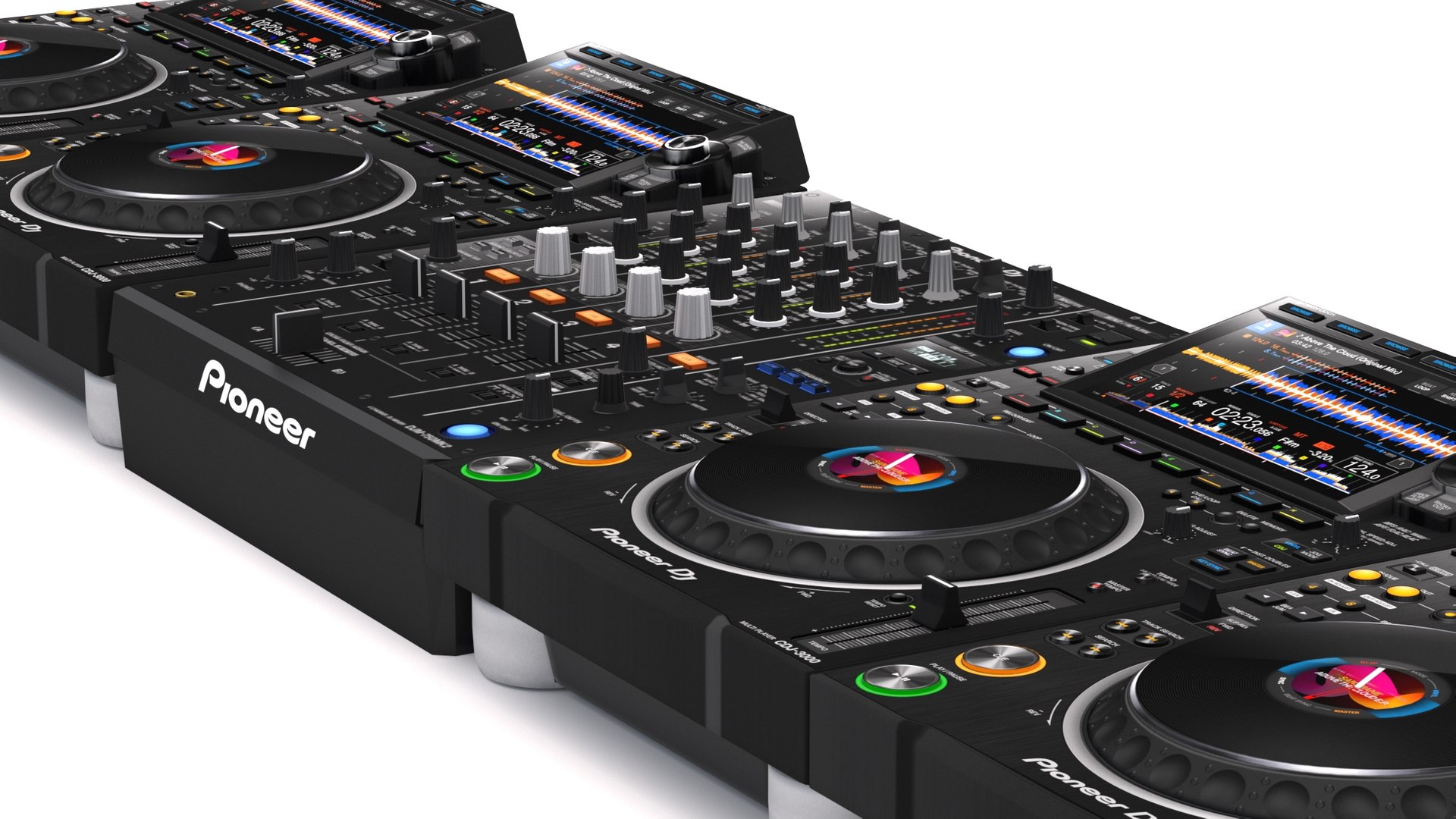 3D Pioneer DJ Set 3 DJM0750 MK2 And CDJ 3000 Nexus Model