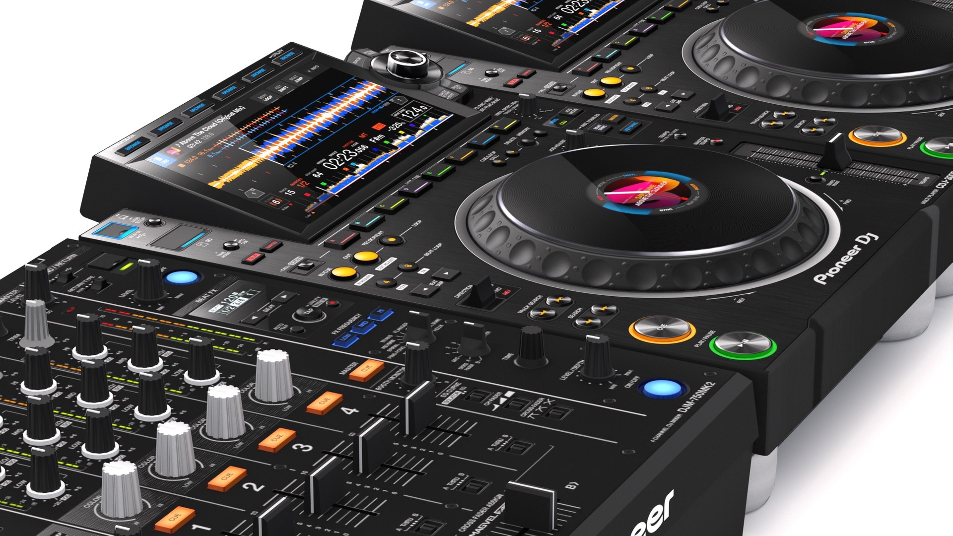 3D Pioneer DJ Set 3 DJM0750 MK2 And CDJ 3000 Nexus Model