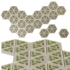 Collection plant vol 445 - grass - concrete - tileable - 3dsmax - cinema4d