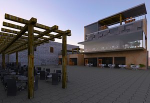 3D model mixed use outdoor