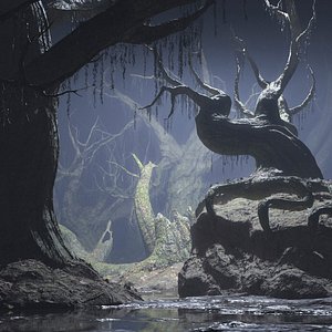 Fantasy Swamp Forest Trees 3D