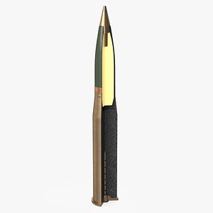 3D Fuzed Fragmentation Projectile in Section model