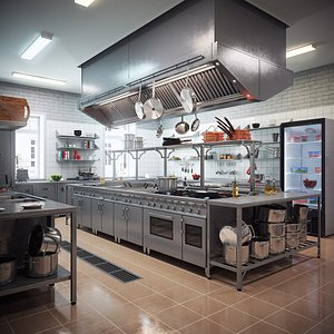 3d commercial kitchen model
