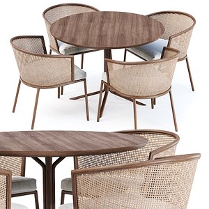 Outdoor garden furniture set v11 3D model