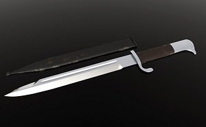 3D model bayonet shark s tooth