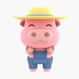 Cute Pig 3D Illustration