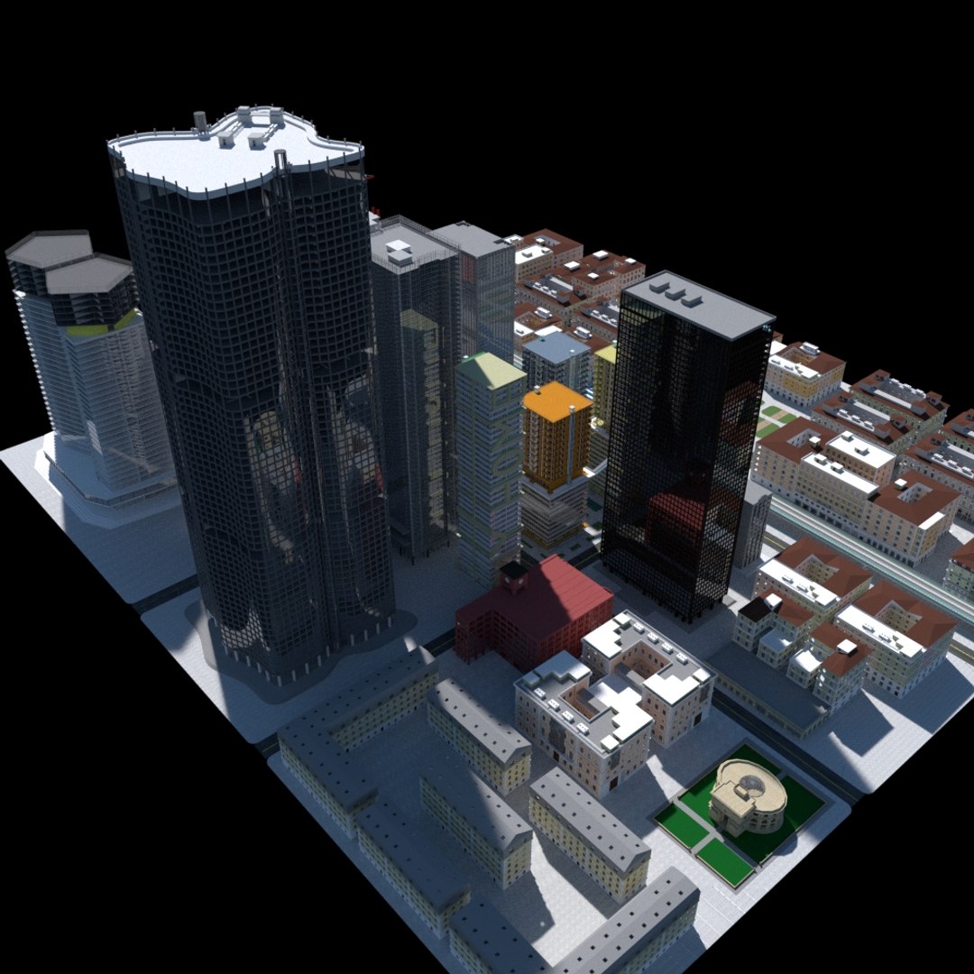 City skyscraper buildings 3D model - TurboSquid 1334119