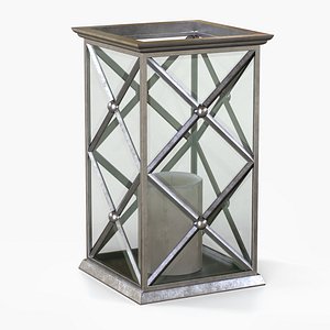 3D Chrome Candle Lantern model
