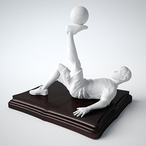 3D freestyle football soccer statue model