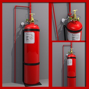 3d model gas discharge extinguisher