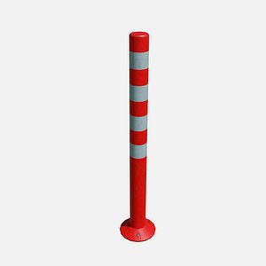 3D Road pole 100 cm model