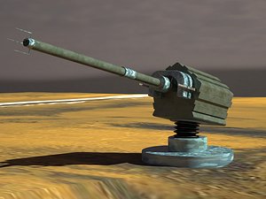 3d model of artillery cannon