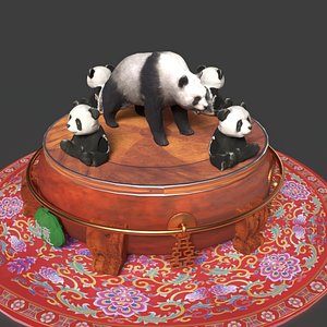 3D Chinese Panda Doll Figure