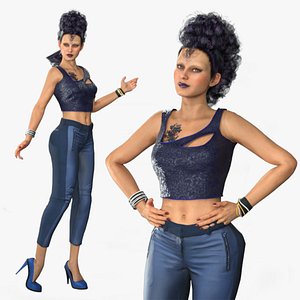 3D Realistic Rigged Style Woman-Lucy Character 3D Model