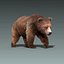 brown bear 3 fur 3d model